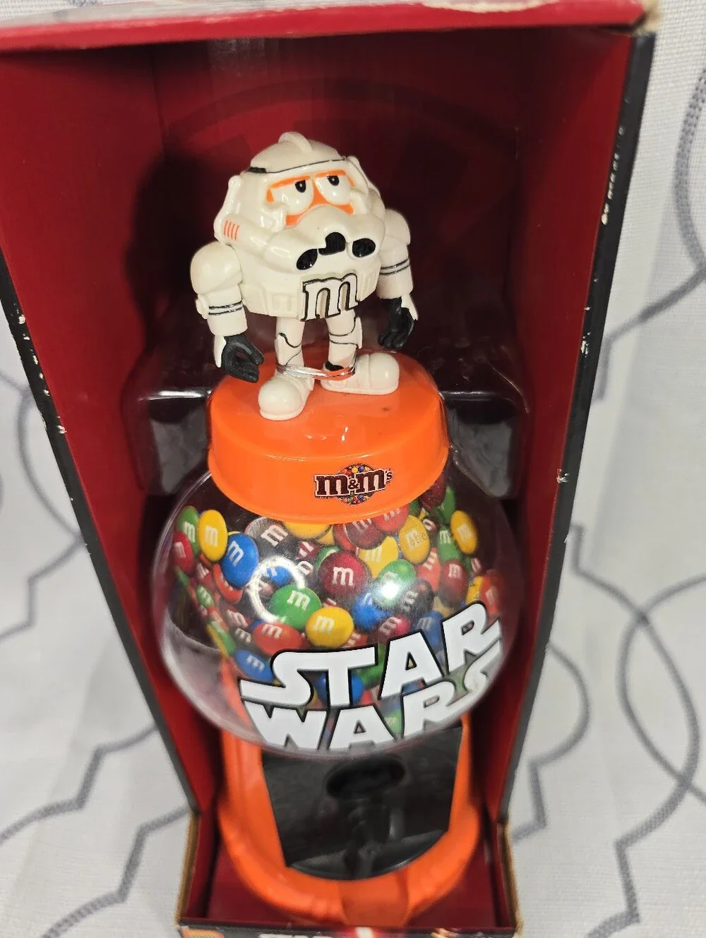 Star Wars M&M's Clone Trooper Orange Candy Dispenser Gumball Style Disney New